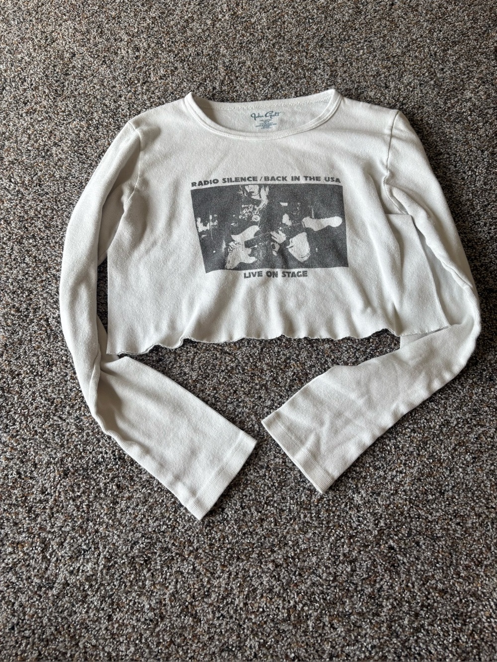 John Galt Radio Silence Live On Stage Crop Thermal Top XS